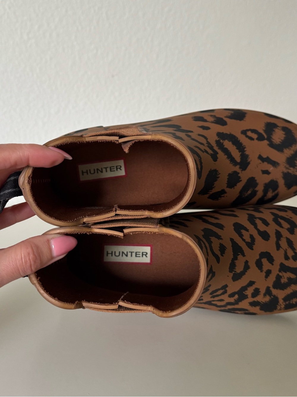 Hunter Leopard-Print Chelsea Ankle Boots - Brown/Black, 8 - Picture 2 of 7